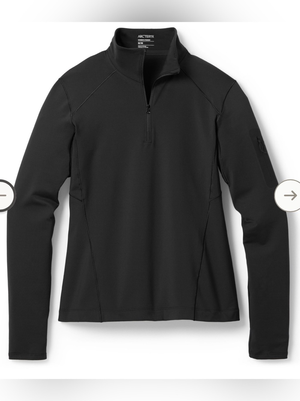 ARC’TERYX Rho Zip-Neck Base Layer Top -Women's Black Size Large